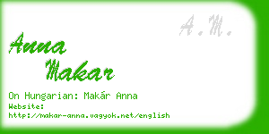 anna makar business card