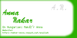 anna makar business card